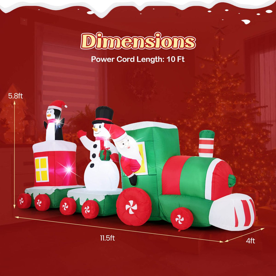 11.5-foot Christmas Inflatable Train product image