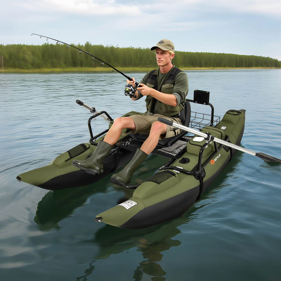Inflatable Fishing Float with Foldable Padded Seat product image