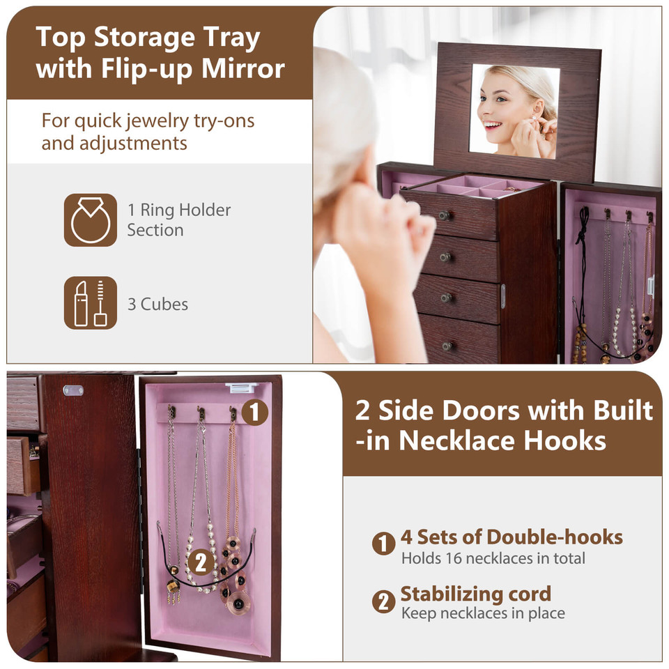 Standing Jewelry Organizer Armoire  product image