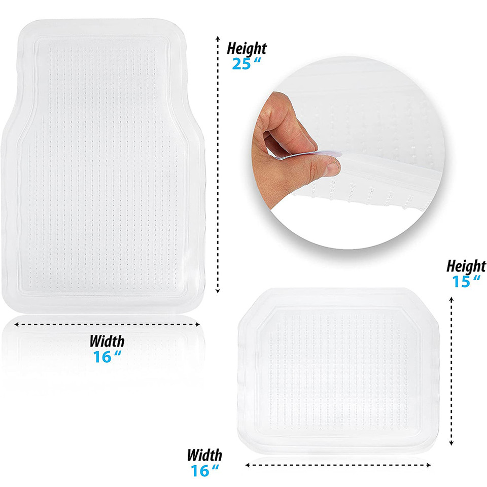 Zone Tech All Weather Full Rubber Clear Car Floor Mats (4-Piece) product image