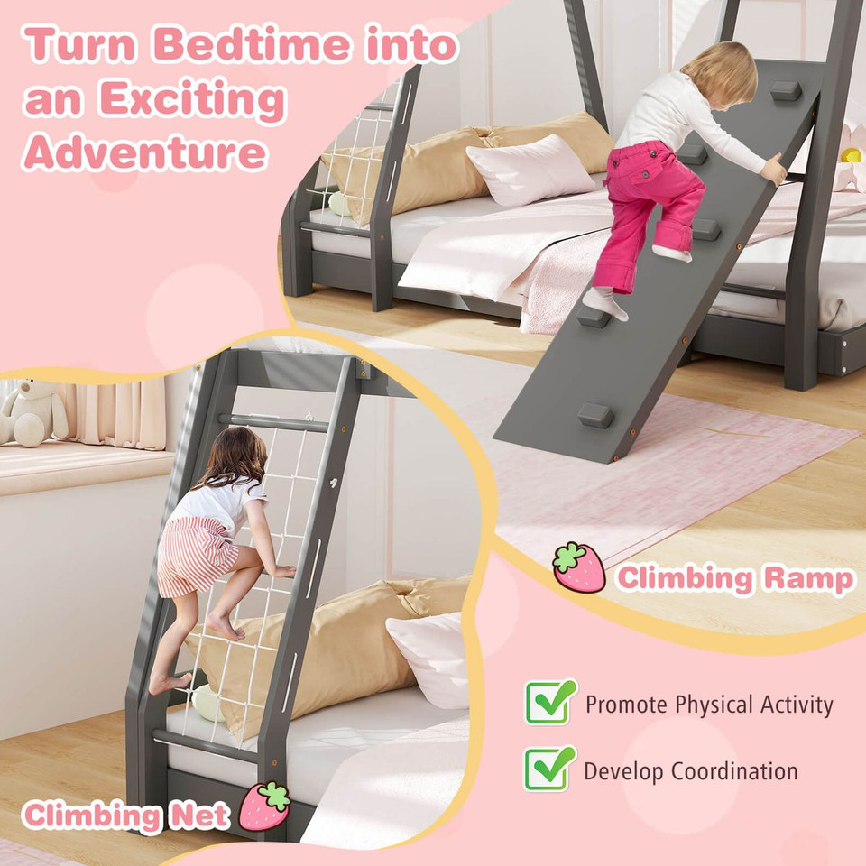 Twin-Over-Queen House Shaped Bunk Bed Frame product image