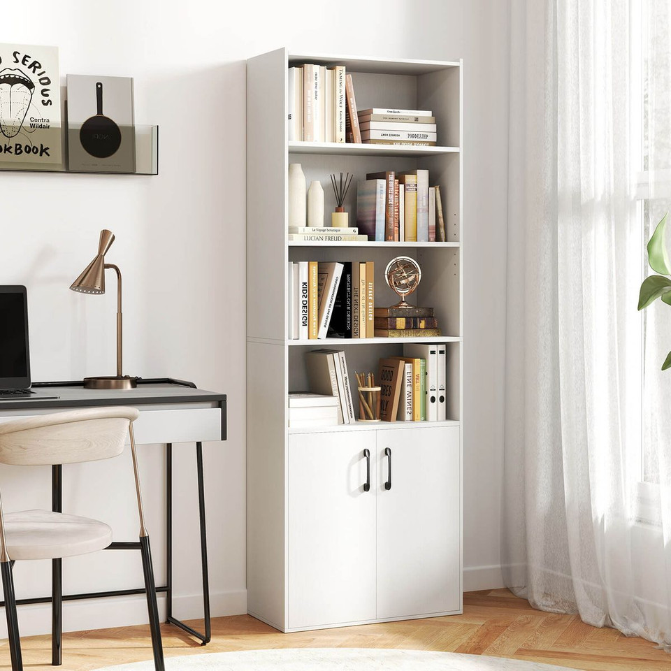  70" Bookcase with Adjustable Shelves with Cabinet  product image