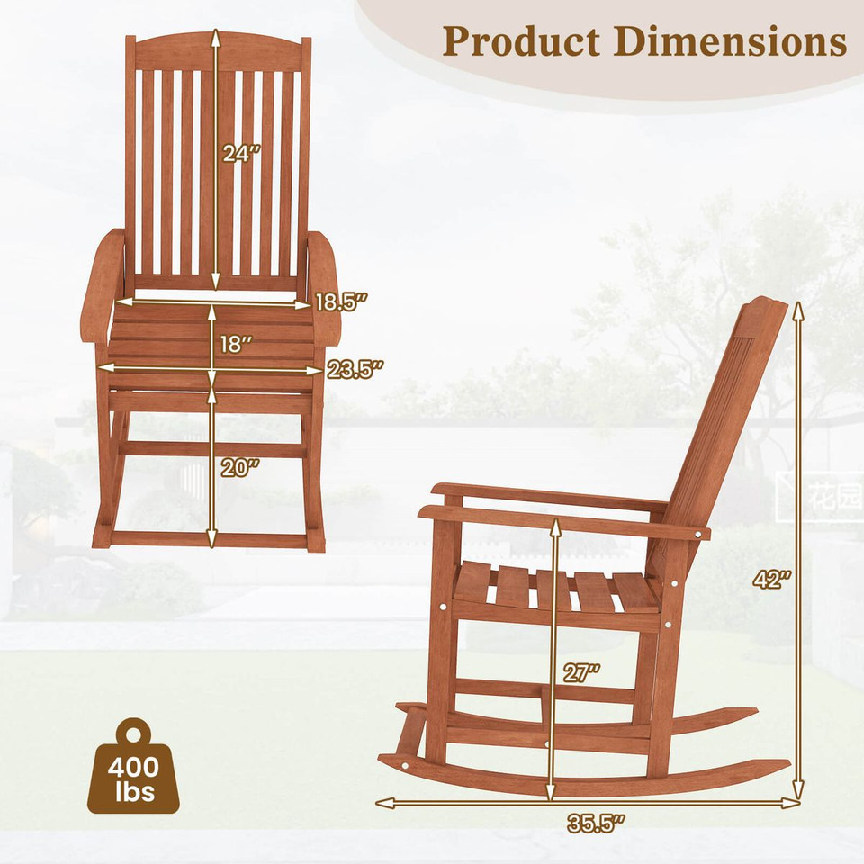 Outdoor Rocking Chair with High Backrest product image