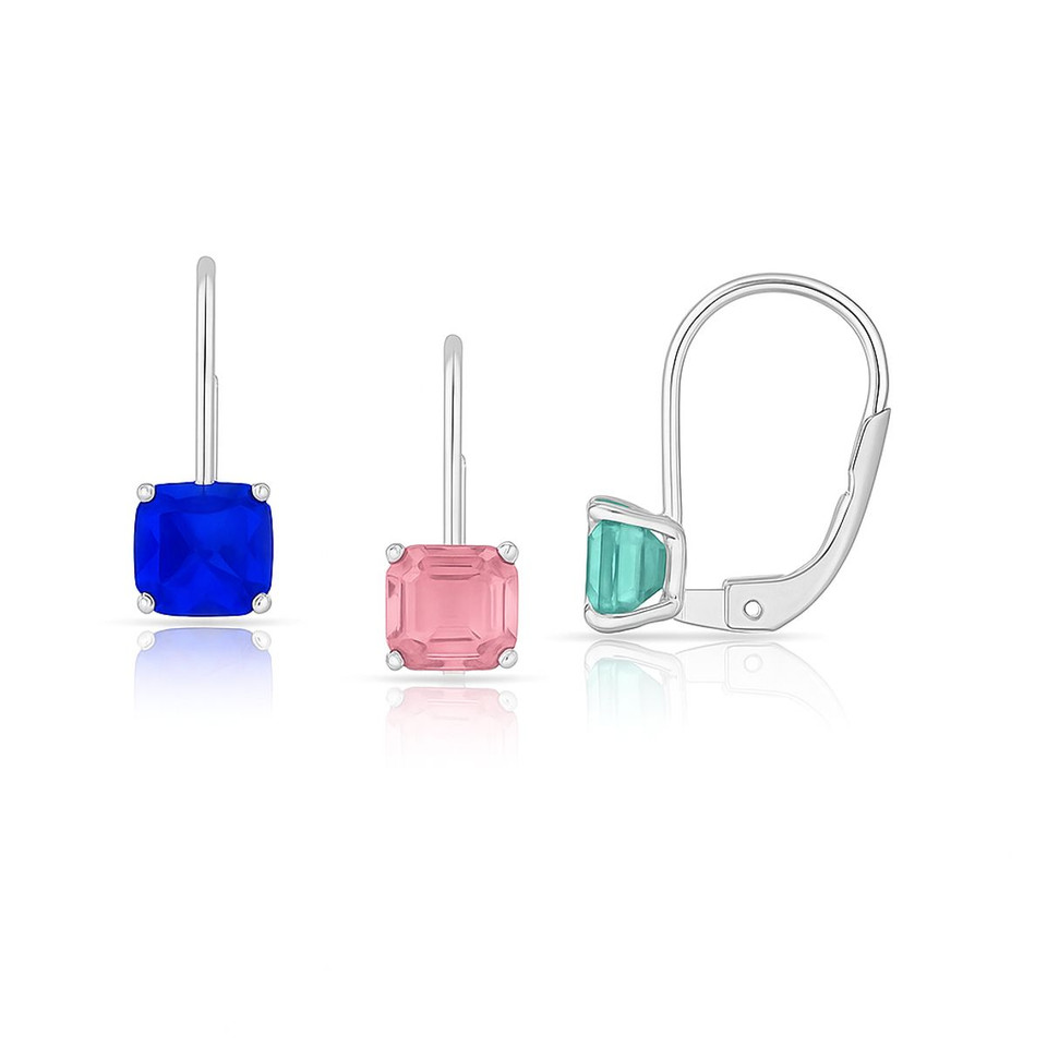 Leverback Asscher Cut Gemstone Earrings product image