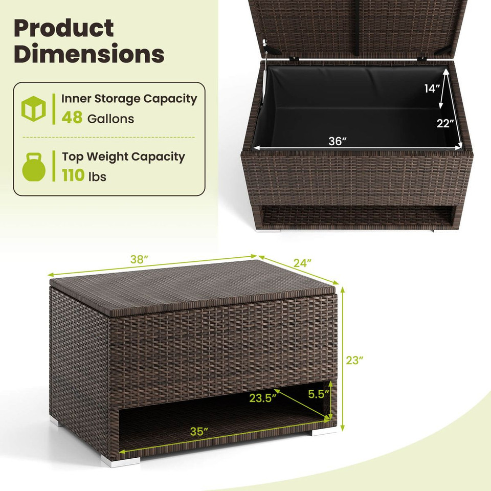 48 Gallon Outdoor Deck Box with Shoe Rack product image