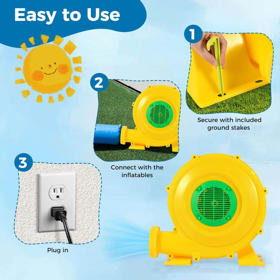 780W Air Blower 1 HP Air Pump Fan with Handle and Stakes product image