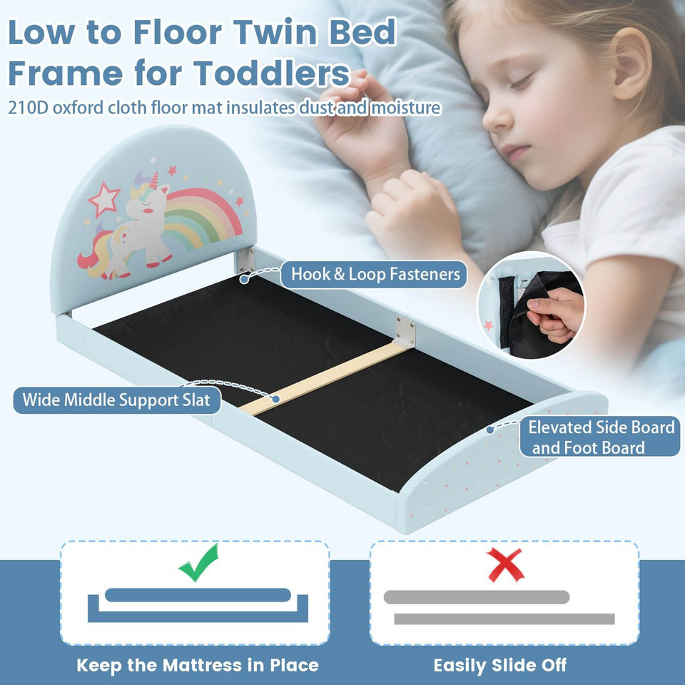 Twin Floor Bed Frame with 210D Oxford Cloth Floor Mat product image