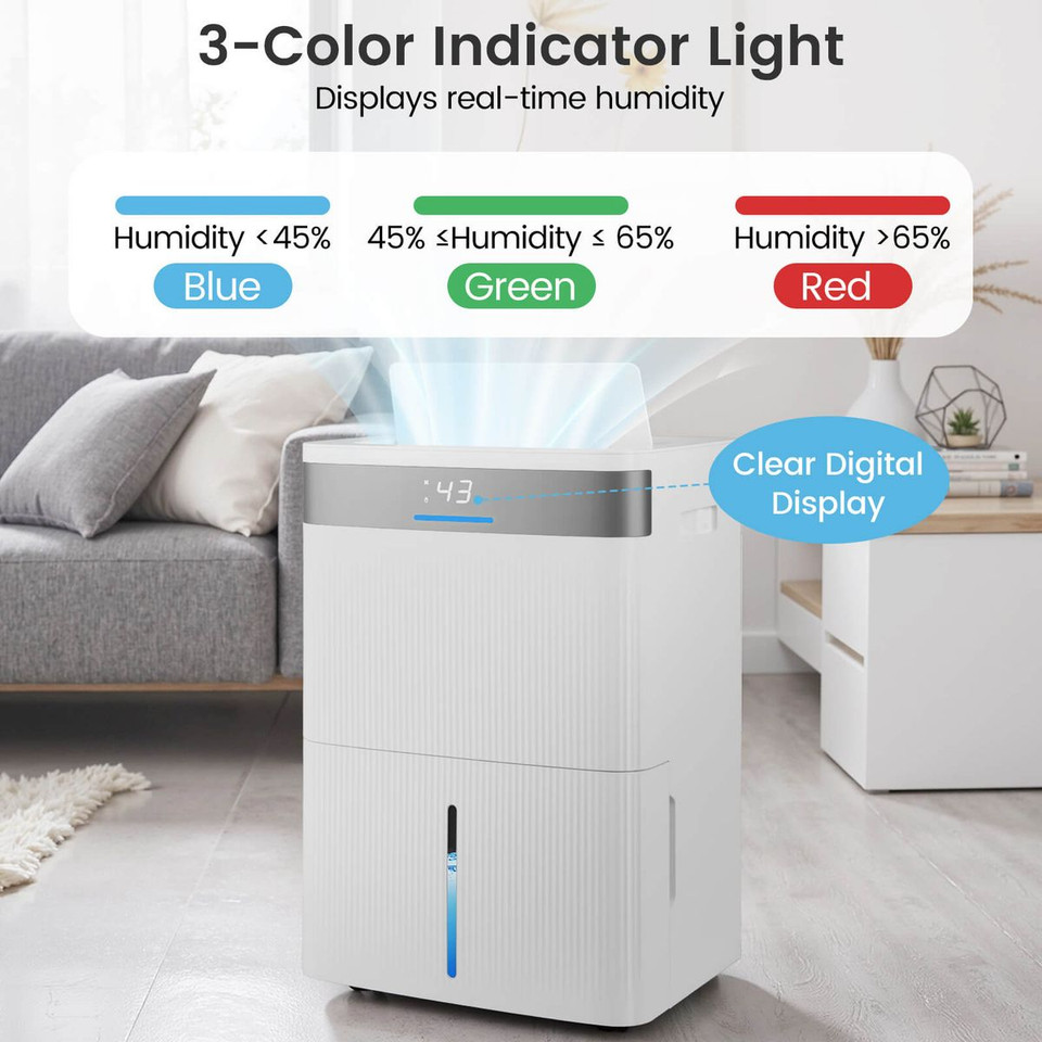 Dehumidifier with 3-Color Indicator and Smart Touch Control product image