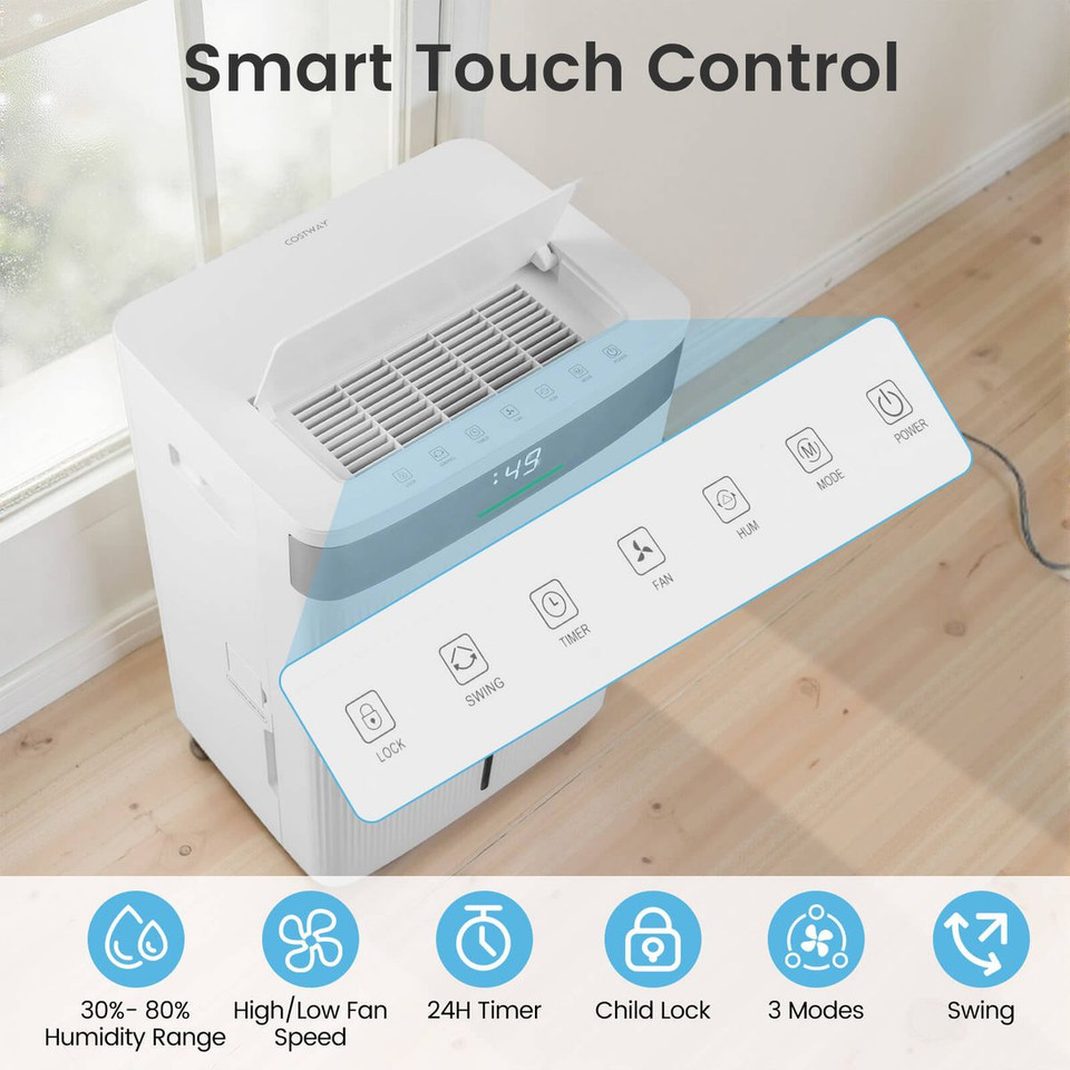 Dehumidifier with 3-Color Indicator and Smart Touch Control product image