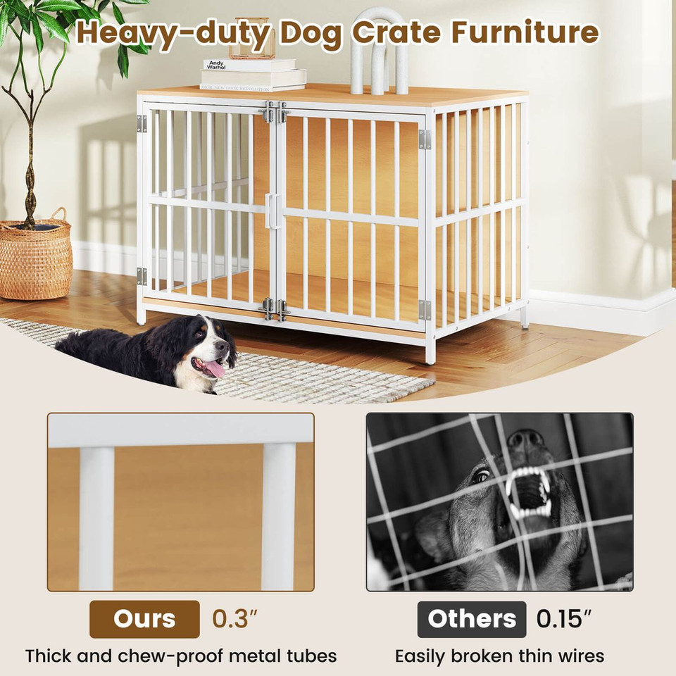 40” Heavy-Duty Dog Crate Furniture with 2 Lockable Doors product image