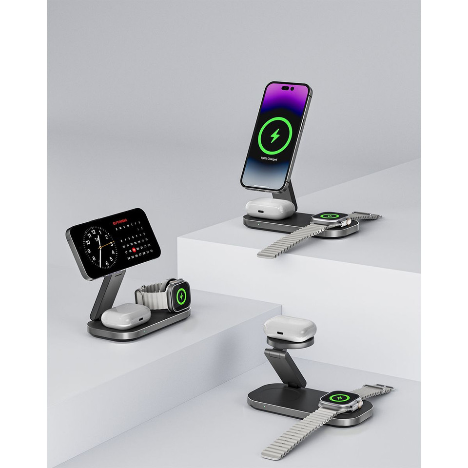 Foldable 3 in 1 Wireless Charging Station product image