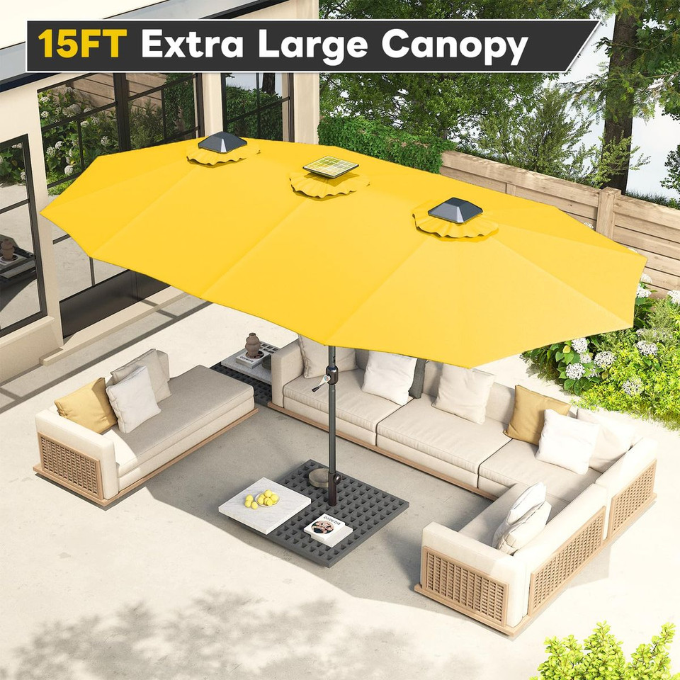 15FT Patio Umbrella with Solar Lights product image