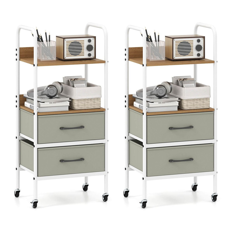 Rolling Utility Storage Cart with Open Shelves (1 or 2-Pack) product image