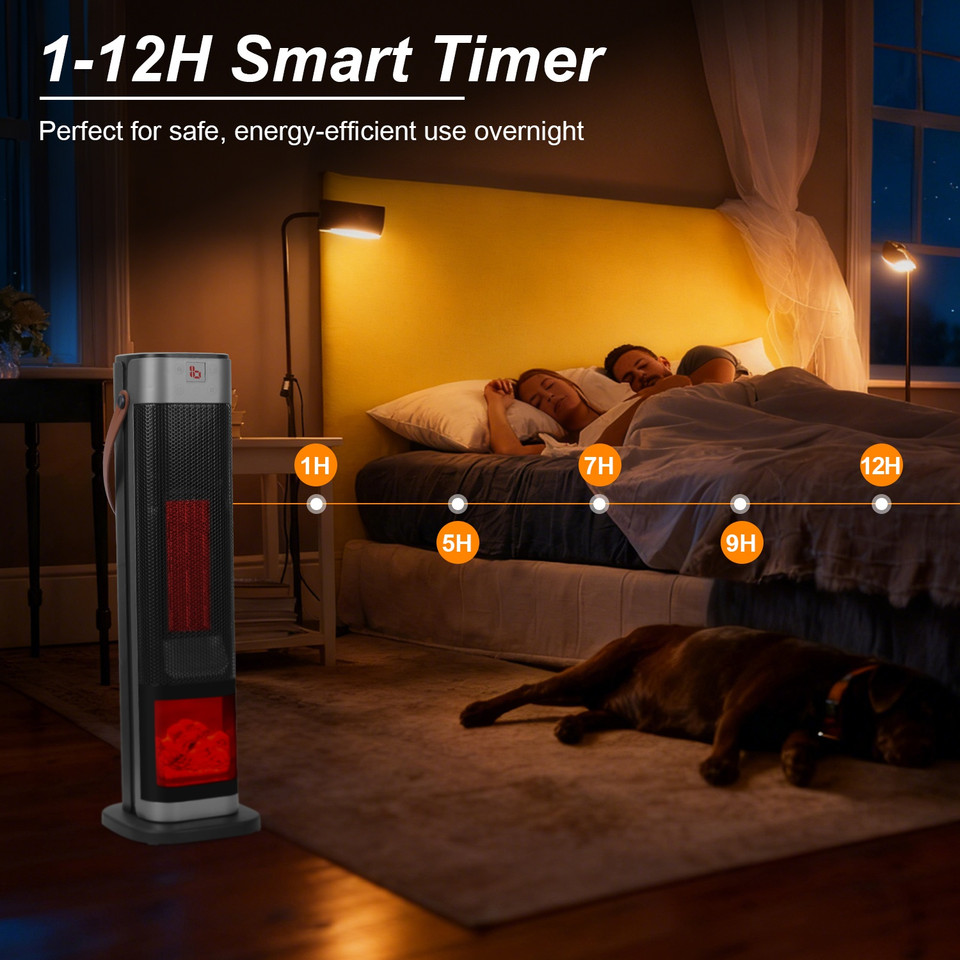 1500W Ceramic Tower Ocillating Space Heater product image
