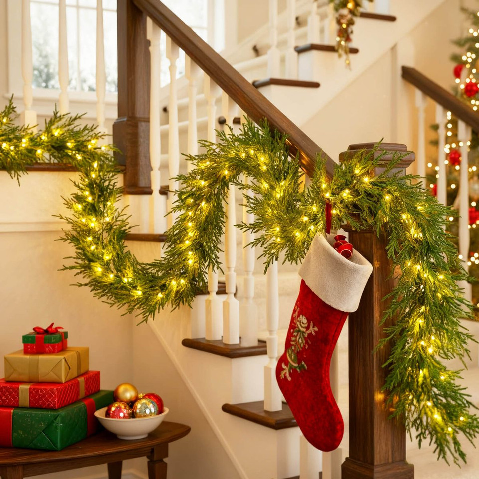 Artificial Real Touch Cypress Christmas Garland product image