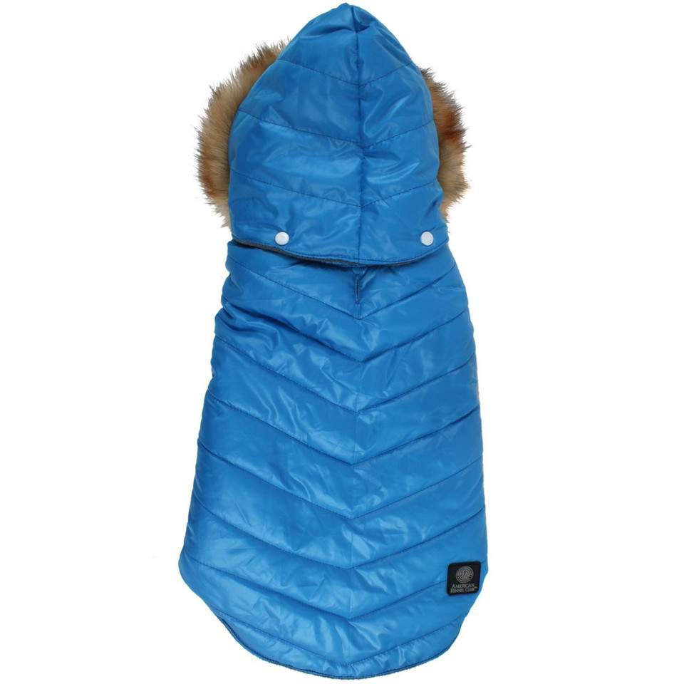 American Kennel Club® Quilted Dog Puffer Jacket with Faux Fur Hood product image