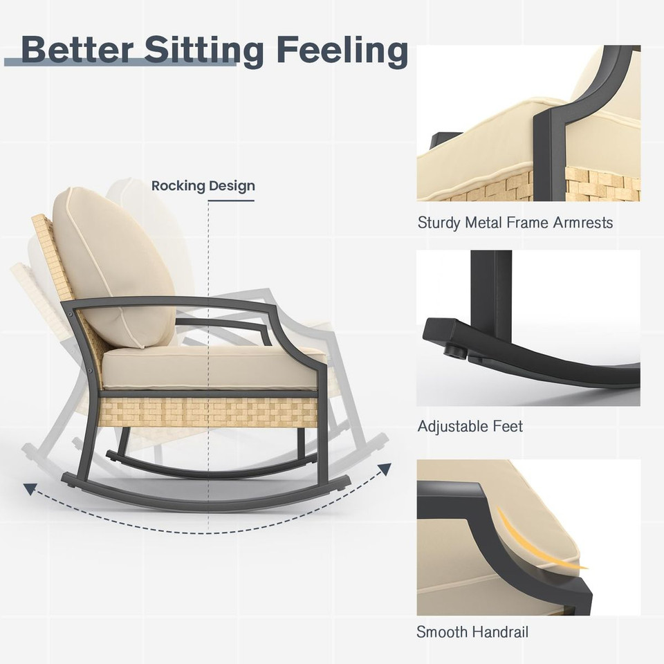 Outdoor Patio Furniture Set with Rocking Chair product image