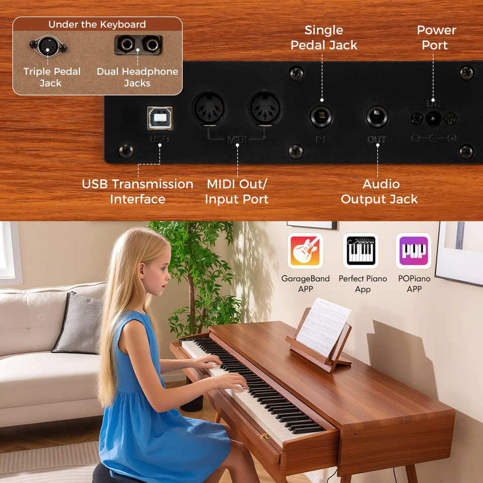 88-Key Graded Hammer Weighted Keyboard with Push-Pull Drawer product image
