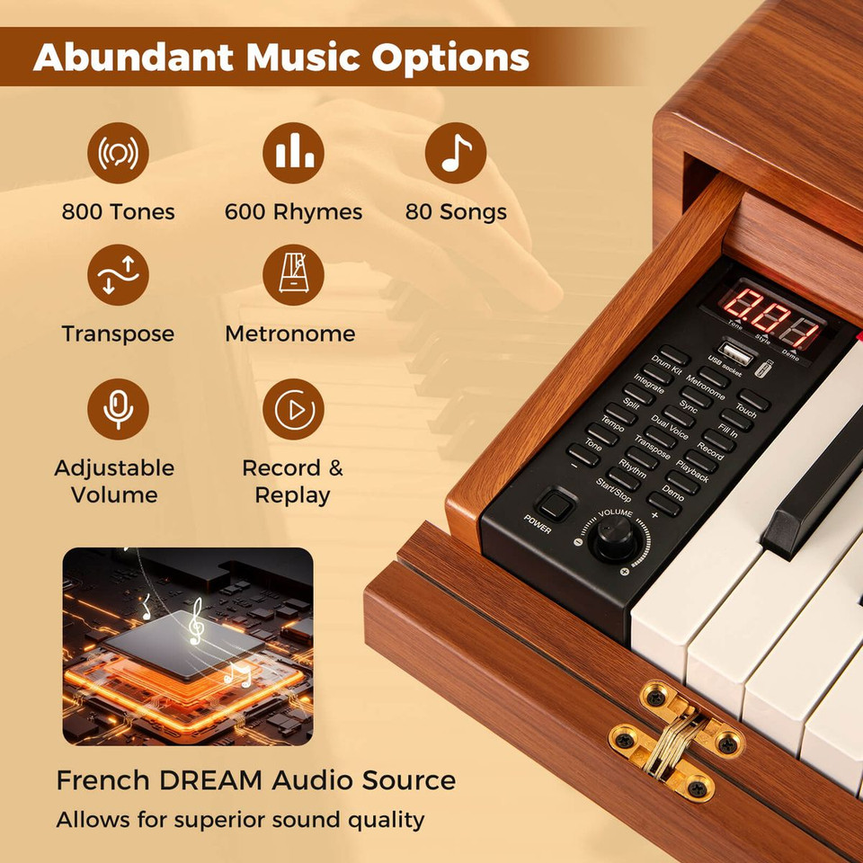 88-Key Graded Hammer Weighted Keyboard with Push-Pull Drawer product image