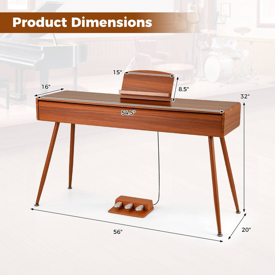 88-Key Graded Hammer Weighted Keyboard with Push-Pull Drawer product image