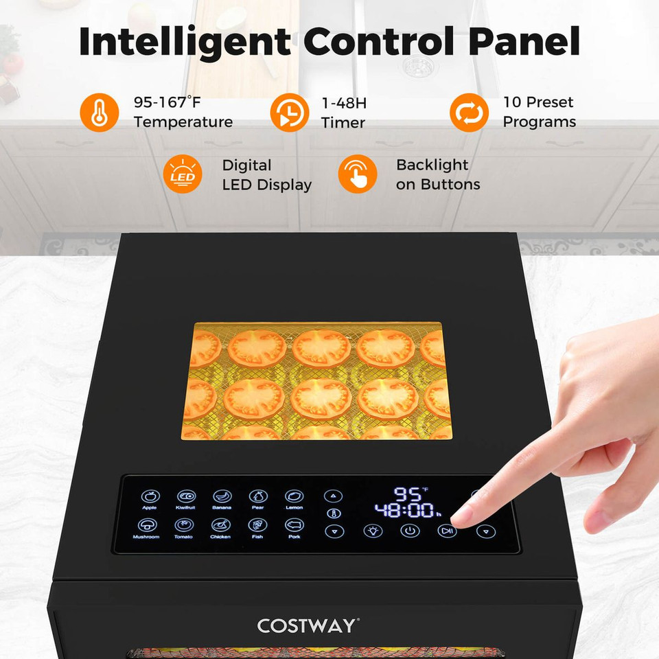 Stainless Steel Trays Dryer with 10 Presets and Built-In Thermostat product image