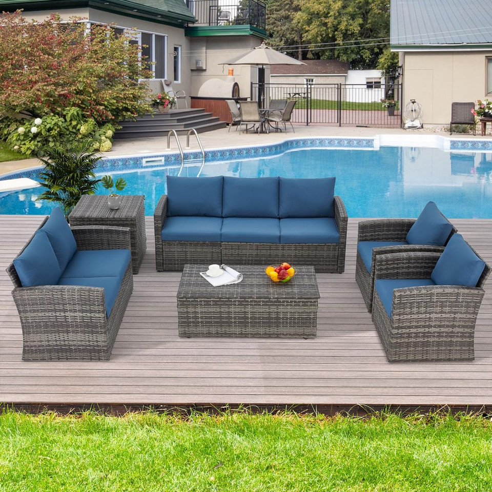 7-Piece Outdoor Patio Furniture Sets with Two Storage Boxes product image