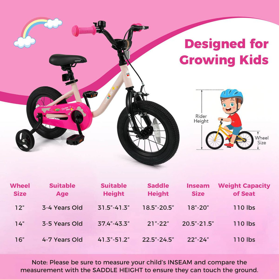 Kids Bicycle with Adjustable Seat (12", 14", or 16")  product image