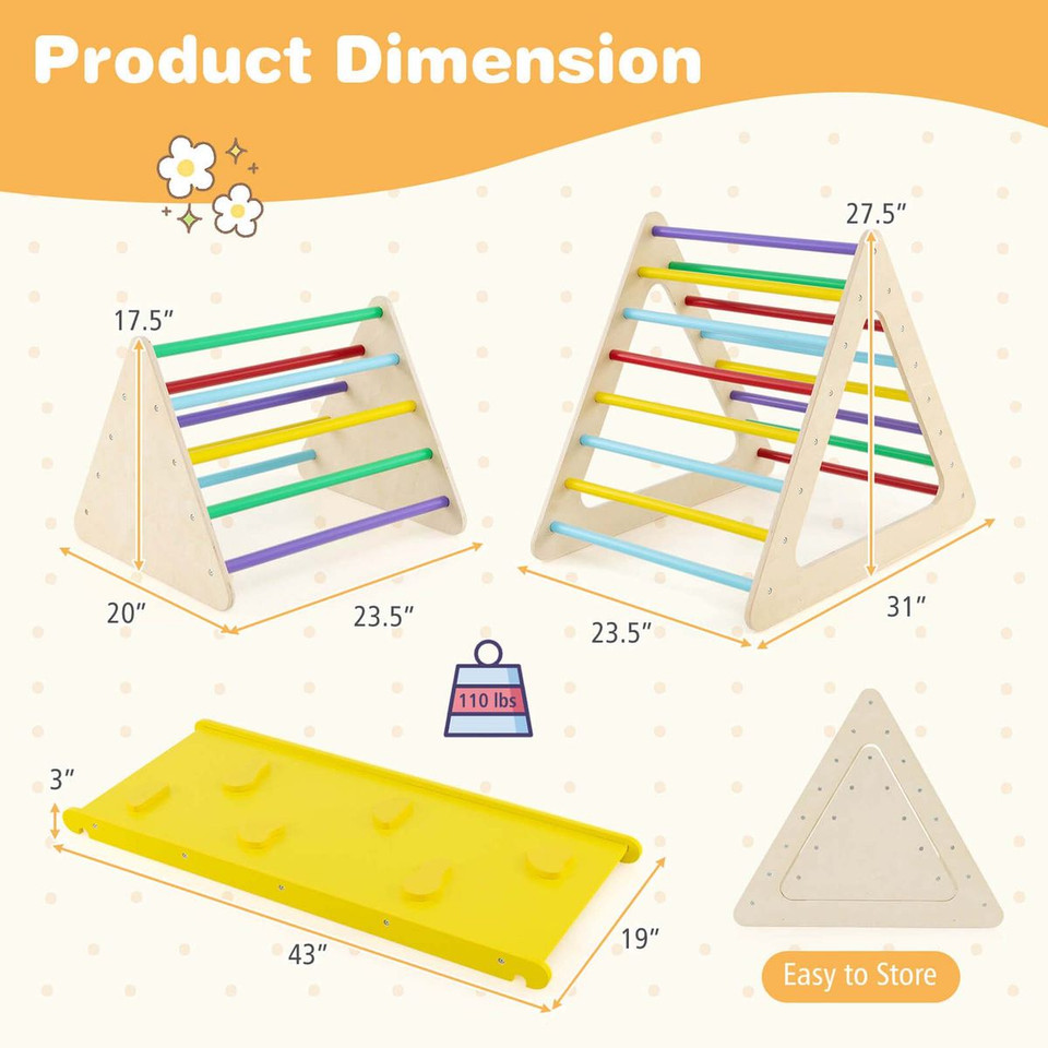 5-in-1 Wooden Toddler Climbing Play Set (3-Pieces) product image