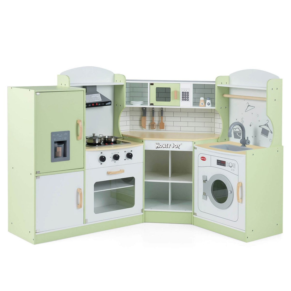 Wooden Corner Kitchen Playset with Storage Space product image