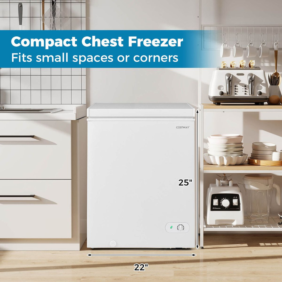 5 Cu.Ft Compact Chest Freezer with Adjustable Temperature  product image