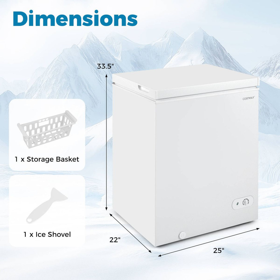 5 Cu.Ft Compact Chest Freezer with Adjustable Temperature  product image