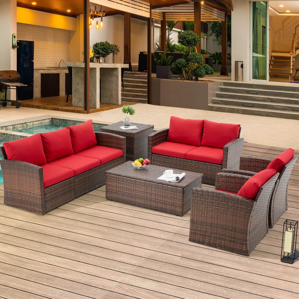 7-Piece Outdoor Patio Furniture Set with Storage Boxes product image
