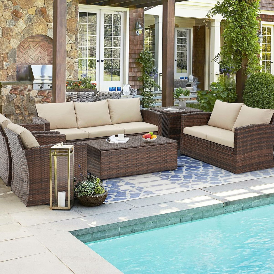 7-Piece Outdoor Patio Furniture Set with Storage Boxes product image