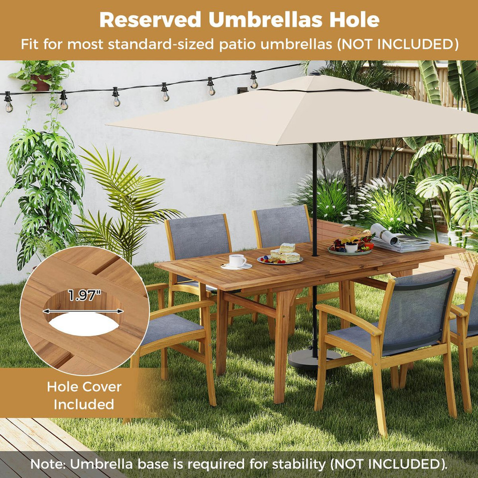 Outdoor Acacia Wood Patio Chairs with Breathable Fabric product image