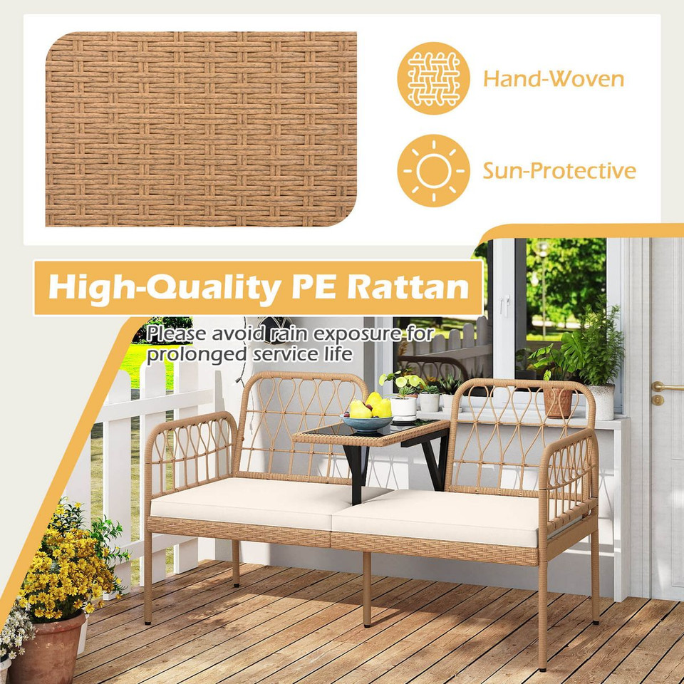 Outdoor Loveseat with Built-In Coffee Table  product image