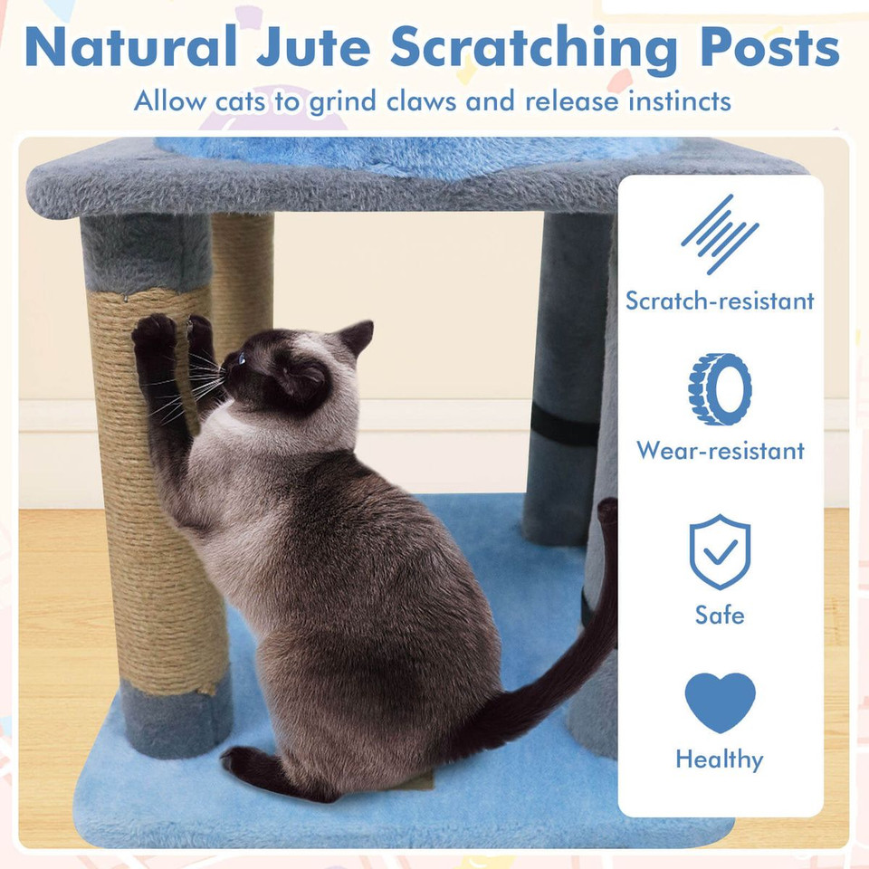 31.5” Modern Cat Tree with Top Perch and Scratching Post product image