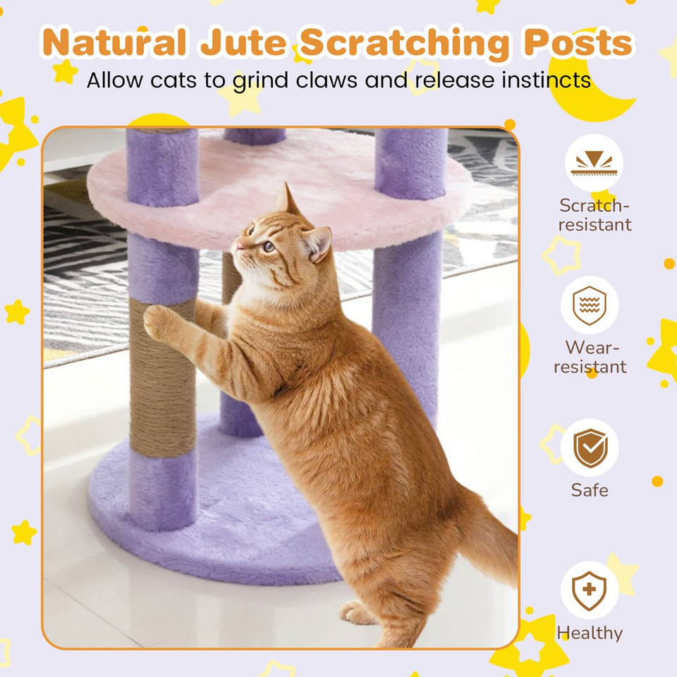 29” Cat Tree with Star and Moon Shaped Platforms product image