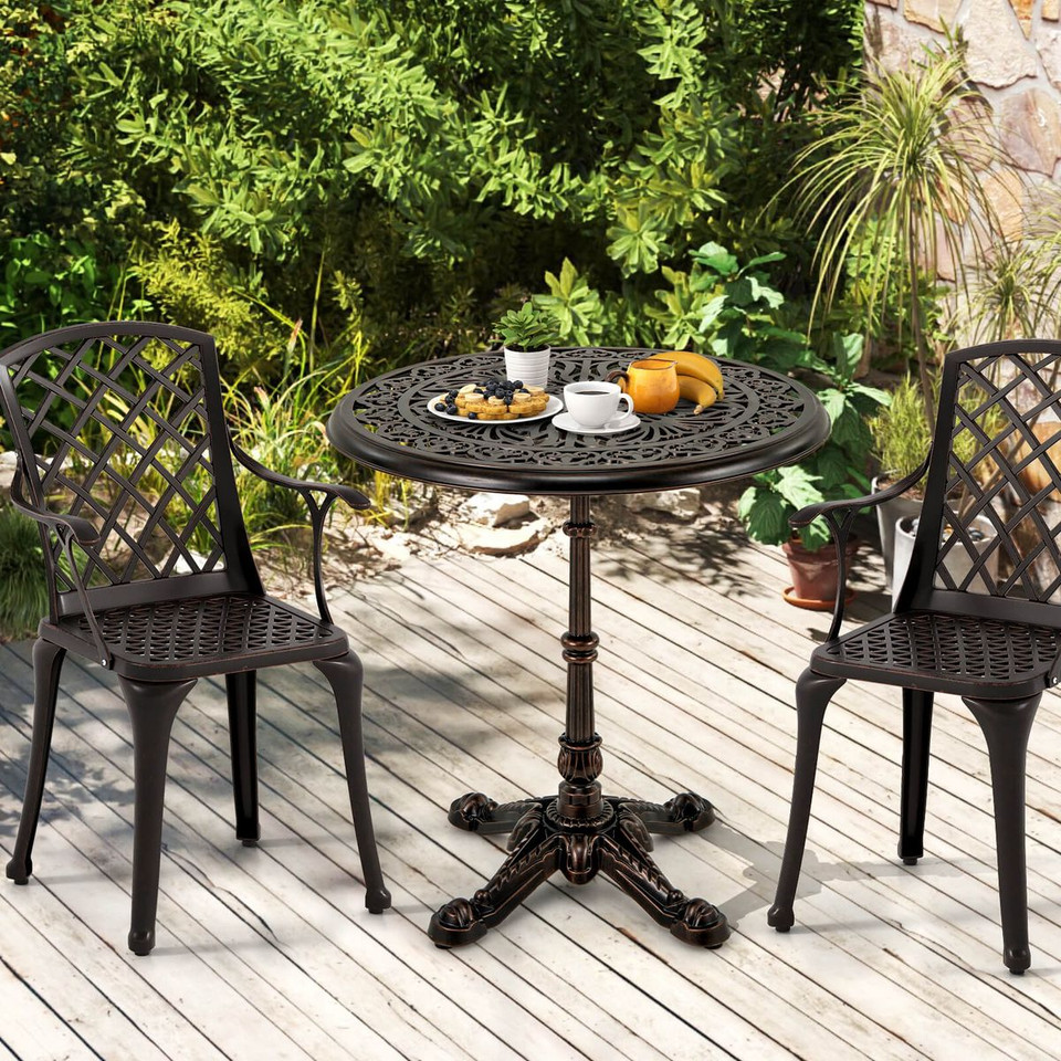27” Round Cast Aluminum Patio Bistro Table  product image
