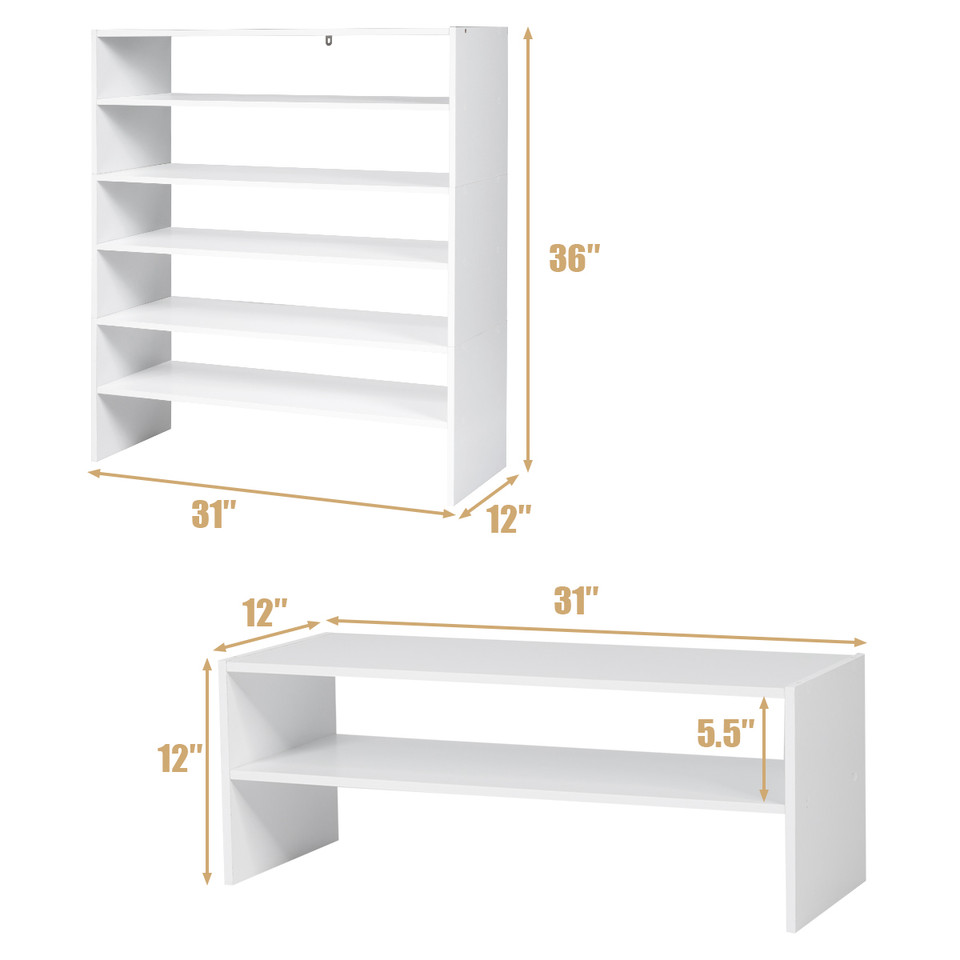 2 Tier Stackable Shoe Rack (1 or 2-Pack) product image