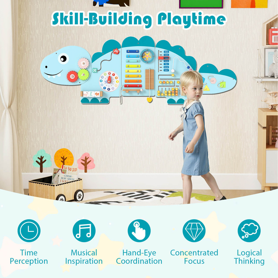 11-in-1 Dinosaur Activity Wall Busy Board product image