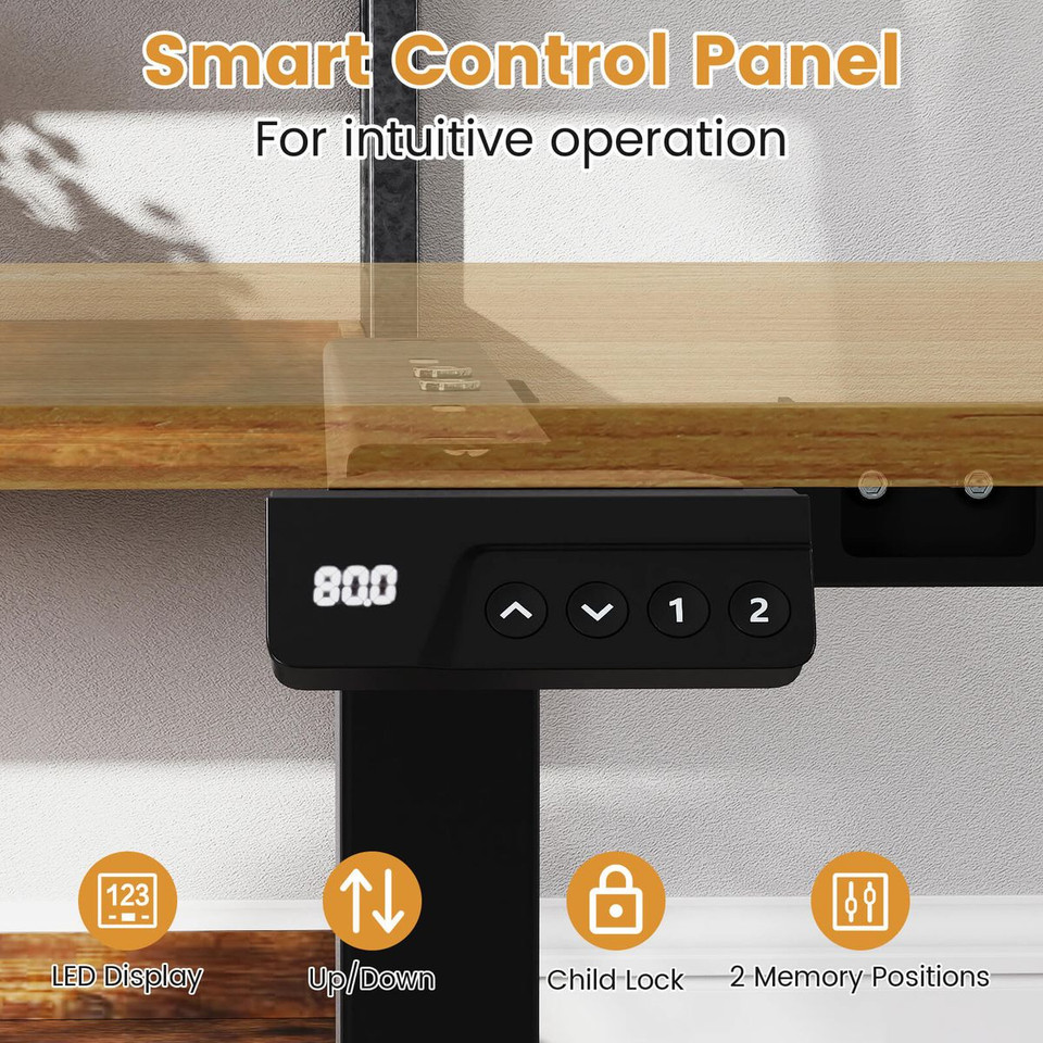  Electric Standing Desk Frame with LED Display and Child Lock Function product image