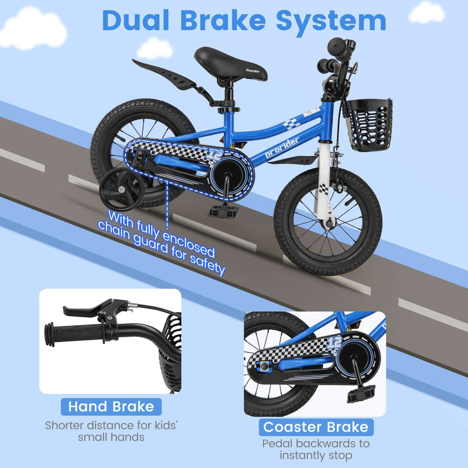 Kid's Bike with Removable Training Wheels and Basket product image