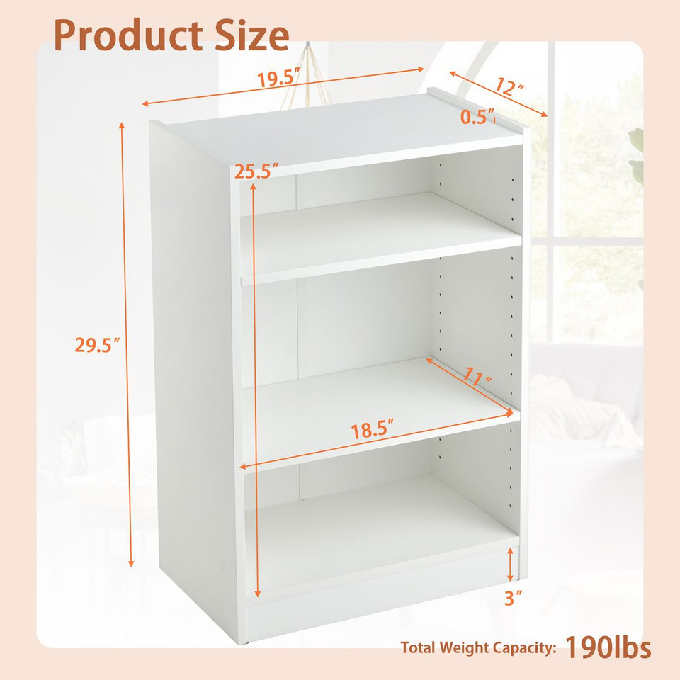 3-Tier Multipurpose Cabinet with Adjustable Shelves product image