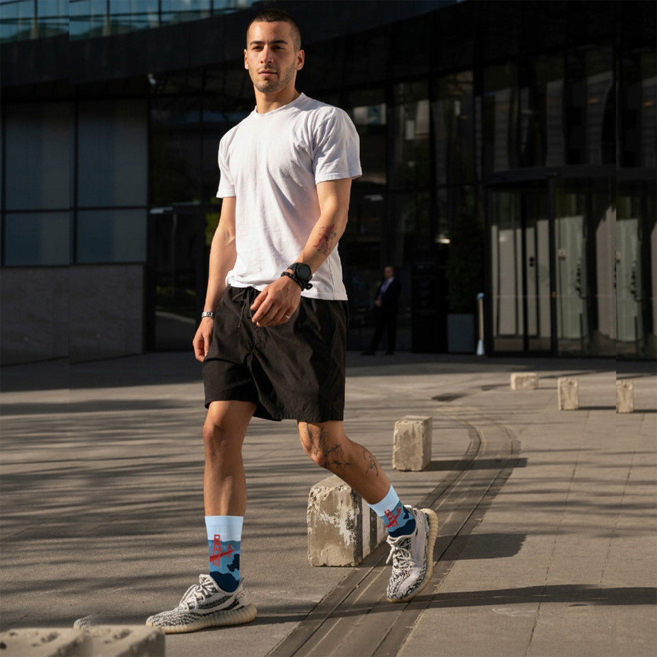 Everyday Wear Cotton Crew Length City/State Themed Socks (3-Pairs) product image