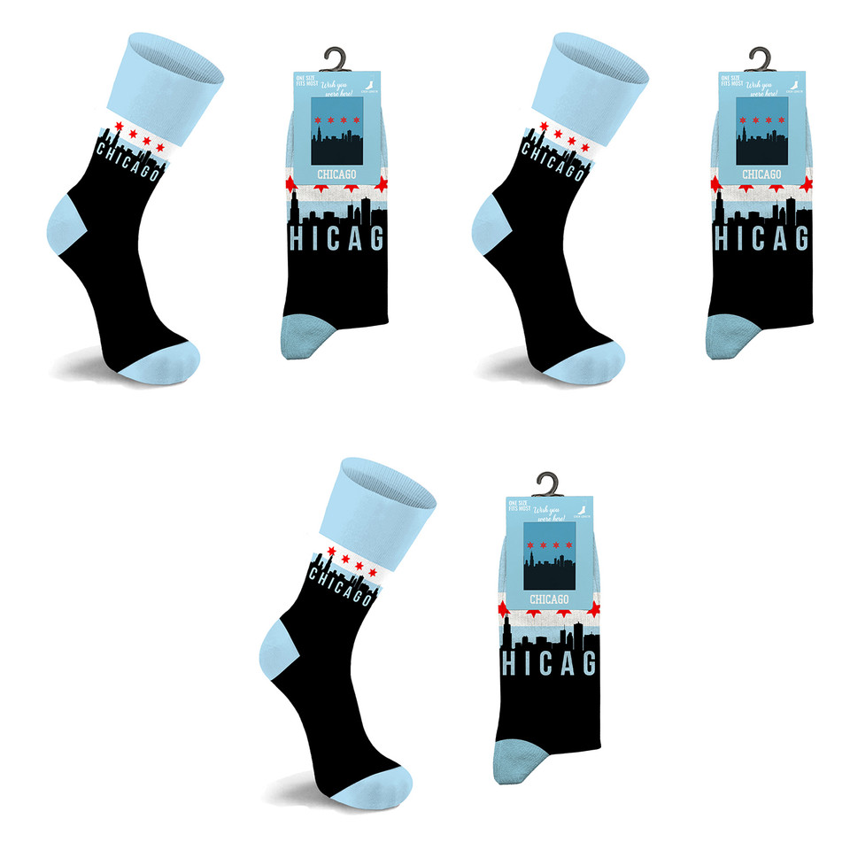 Everyday Wear Cotton Crew Length City/State Themed Socks (3-Pairs) product image