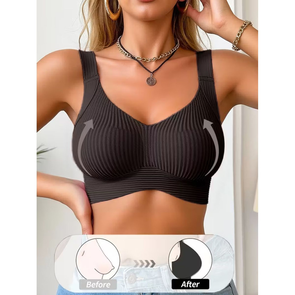 Women's Everyday Wireless Ribbed Sports Bra product image
