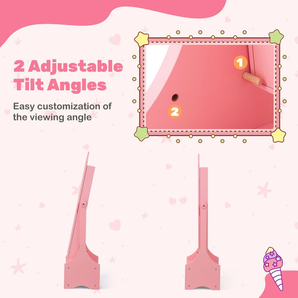 Kids' Tilt-Angle Jewelry Cabinet with Full-Length Mirror  product image