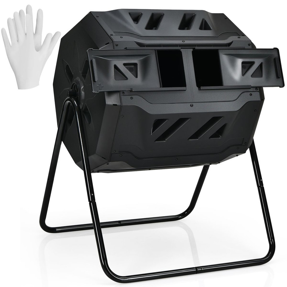 43-Gallon Composting Tumbler Bin with Dual Rotating Chamber product image