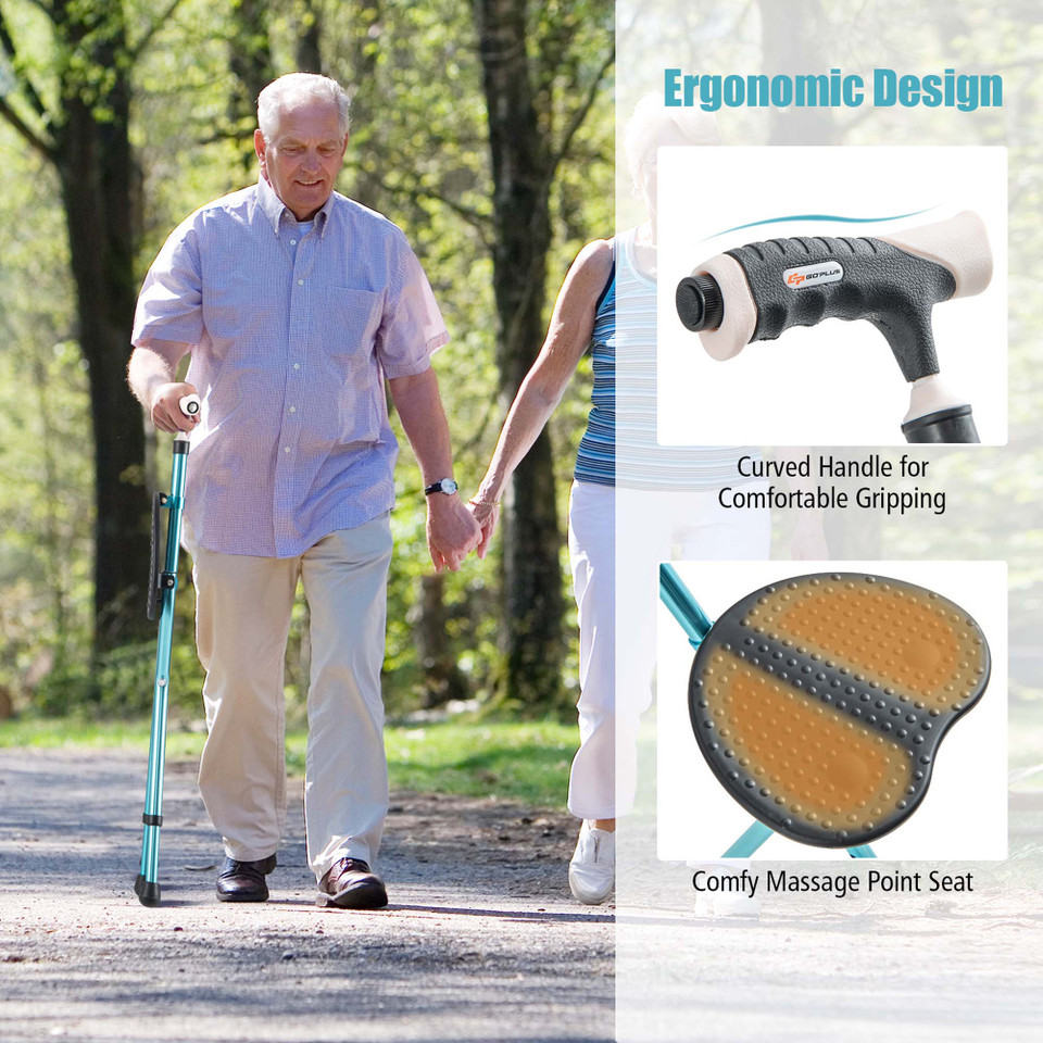Lightweight Adjustable Folding Cane Seat with Light product image