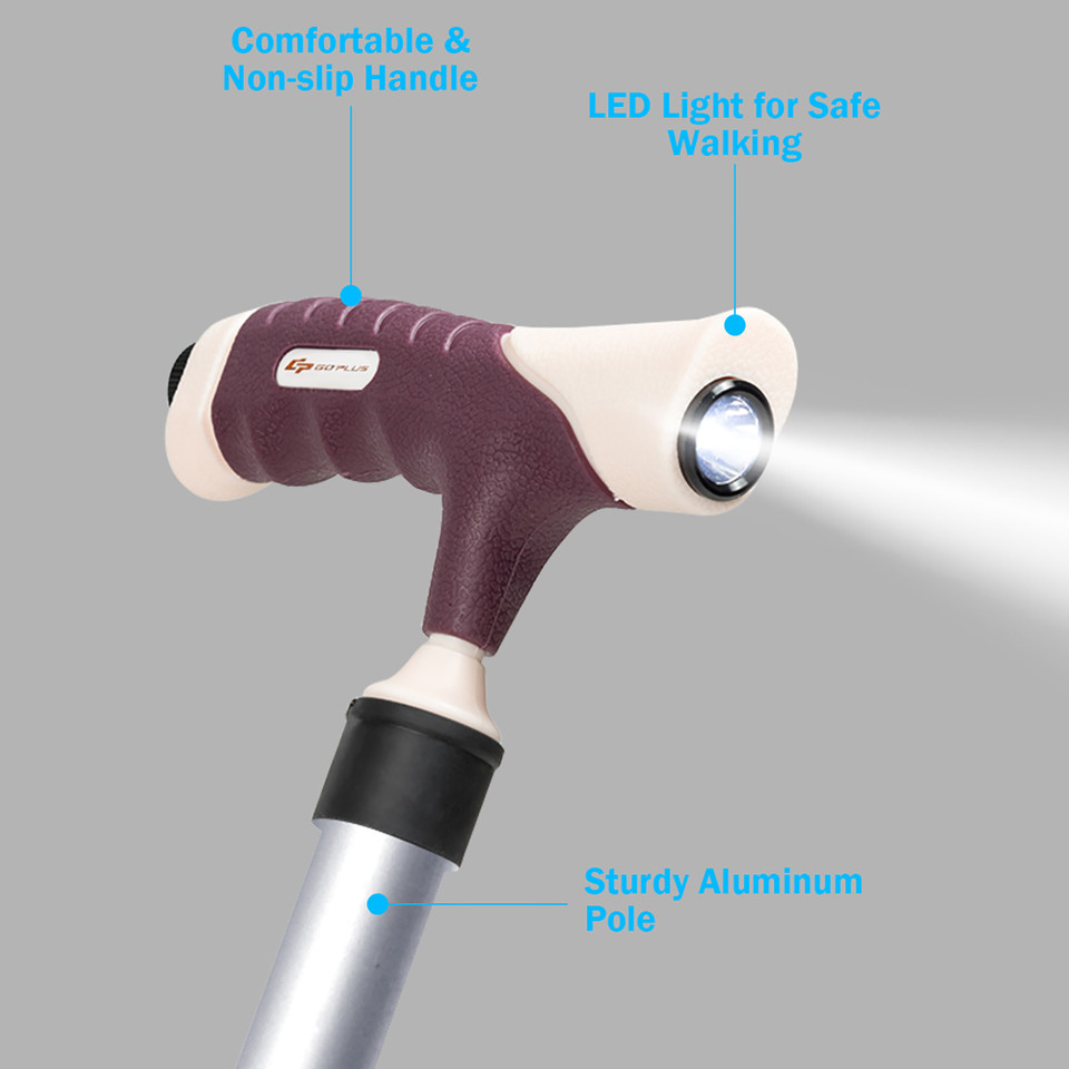 Lightweight Adjustable Folding Cane Seat with Light product image